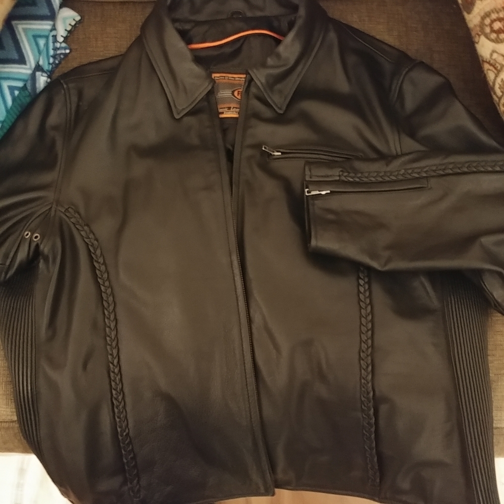 Leather women's motorcycle jacket